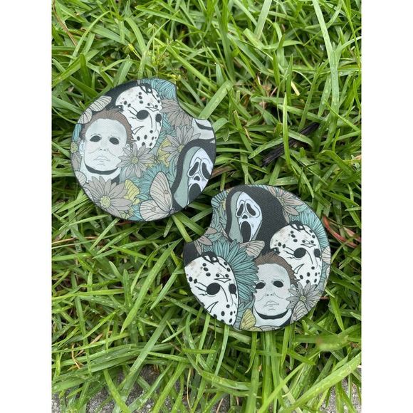 Floral Horror Icon Car Coaster 2 Pack - Picture 1 of 7